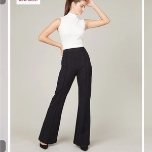 NWT Spanx Flare High Rise Waist Pointe Pants Black Size L Tall